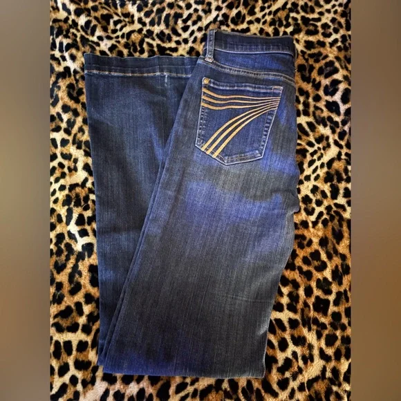 7 For All Mankind Dark Wash Brown Dojo Trouser Jeans size 28 - Picture 2 of 3